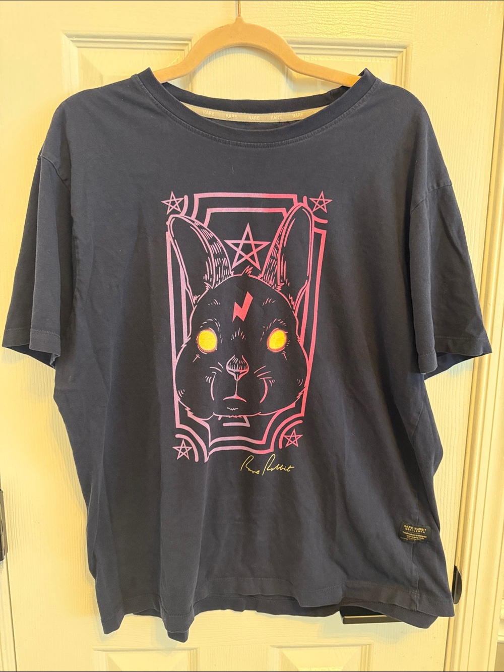 Rare Rabbit Men’s Navy Pima Cotton Rabbit Print T-Shirt Sz 2X